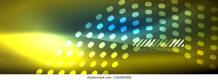 Ola abstracta brillante en movimiento oscuro y brillante, luz espacial mágica. Diseño de fondo abstracto de vector techno