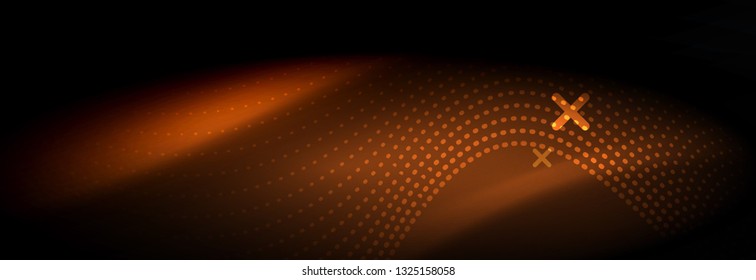 Onda abstrata brilhante na luz do espaço mágico escuro, movimento brilhante, Natal e Ano Novo. Plano de fundo abstrato do tecno vetorial