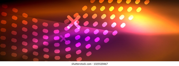 Glowing abstract wave on dark, shiny motion, magic space light. Vector techno abstract background design