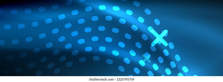 Glühende abstrakte Welle auf dunkler, glänzender Bewegung, zauberhaftes Raumlicht. Abstraktes Vektorgrafik-Hintergrunddesign