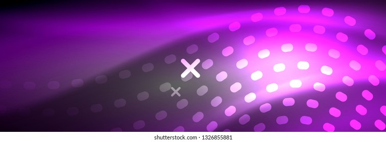 Brillante ola abstracta en movimiento oscuro y brillante, Navidad y Año Nuevo mágico luz espacial. Fondo abstracto Vector Techno