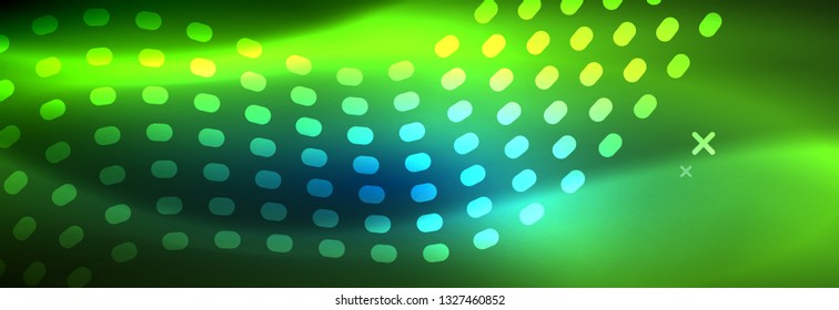 Ola abstracta brillante en movimiento oscuro y brillante, luz espacial mágica. Diseño de fondo abstracto de vector techno