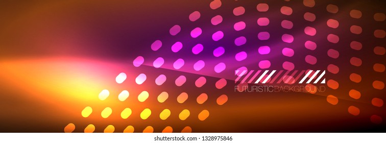 Glowing abstract wave on dark, shiny motion, magic space light. Vector techno abstract background design