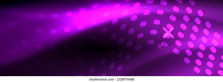 Onda abstrata brilhante na luz do espaço mágico escuro, movimento brilhante, Natal e Ano Novo. Plano de fundo abstrato do tecno vetorial