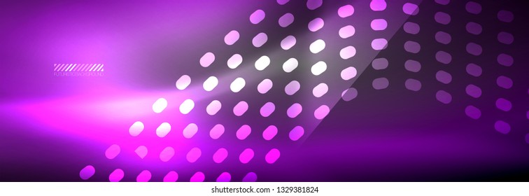 Glowing abstract wave on dark, shiny motion, Christmas and New Year magic space light. Vector techno abstract background