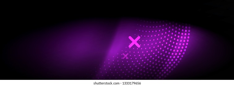 Brillante ola abstracta en movimiento oscuro y brillante, Navidad y Año Nuevo mágico luz espacial. Fondo abstracto Vector Techno