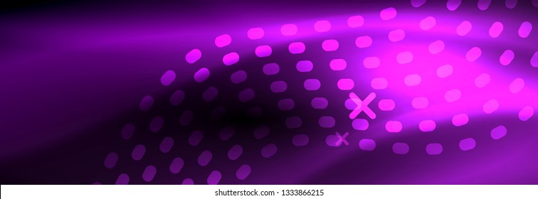 Brillante ola abstracta en movimiento oscuro y brillante, Navidad y Año Nuevo mágico luz espacial. Fondo abstracto Vector Techno