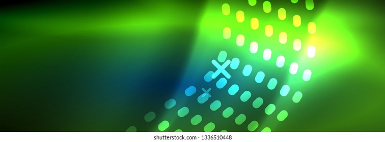 Ola abstracta brillante en movimiento oscuro y brillante, luz espacial mágica. Diseño de fondo abstracto de vector techno