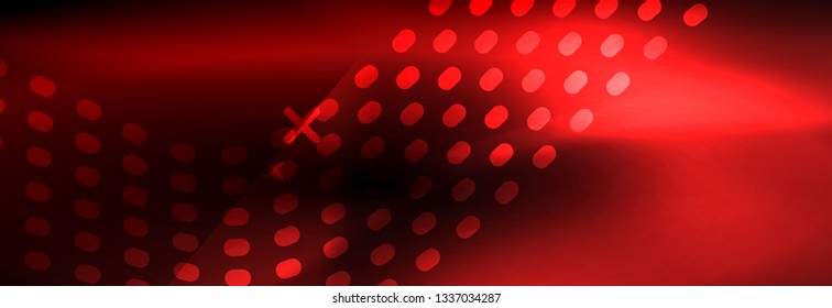 Glowing abstract wave on dark, shiny motion, Christmas and New Year magic space light. Vector techno abstract background