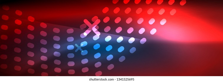 Glowing abstract wave on dark, shiny motion, magic space light. Vector techno abstract background design