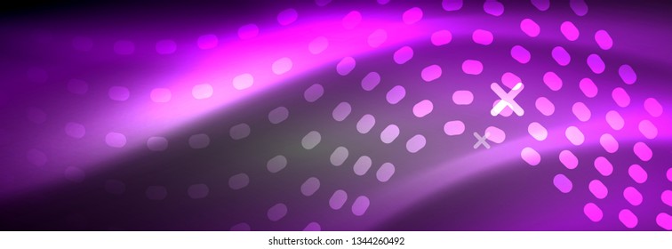 Brillante ola abstracta en movimiento oscuro y brillante, Navidad y Año Nuevo mágico luz espacial. Fondo abstracto Vector Techno