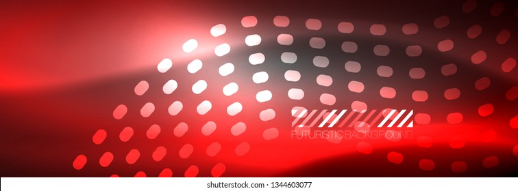 Glowing abstract wave on dark, shiny motion, Christmas and New Year magic space light. Vector techno abstract background