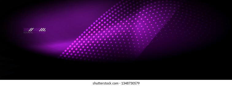 Brillante ola abstracta en movimiento oscuro y brillante, Navidad y Año Nuevo mágico luz espacial. Fondo abstracto Vector Techno