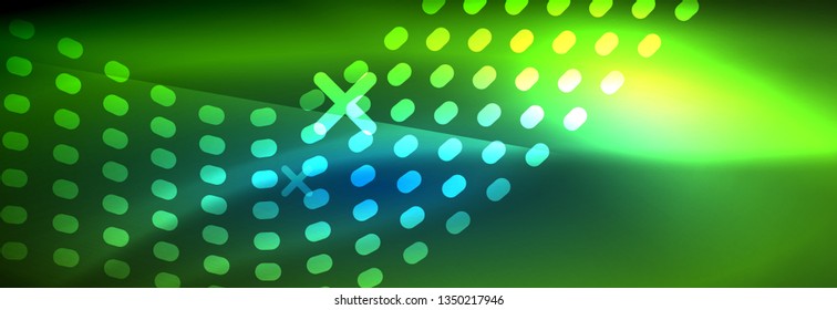 Ola abstracta brillante en movimiento oscuro y brillante, luz espacial mágica. Diseño de fondo abstracto de vector techno
