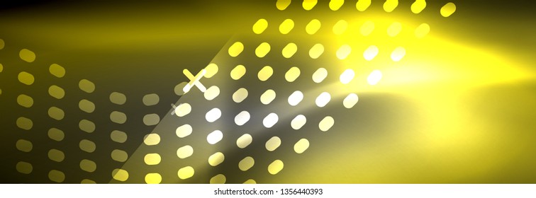 Glowing abstract wave on dark, shiny motion, Christmas and New Year magic space light. Vector techno abstract background