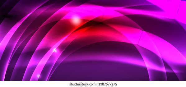 Glowing abstract wave on dark, shiny motion, magic space light. Vector techno abstract background