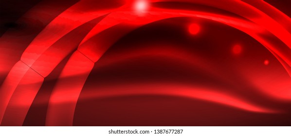 Ola abstracta brillante en movimiento oscuro y brillante, luz espacial mágica. Fondo abstracto Vector Techno