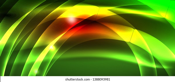 Ola abstracta brillante en movimiento oscuro y brillante, luz espacial mágica. Fondo abstracto Vector Techno