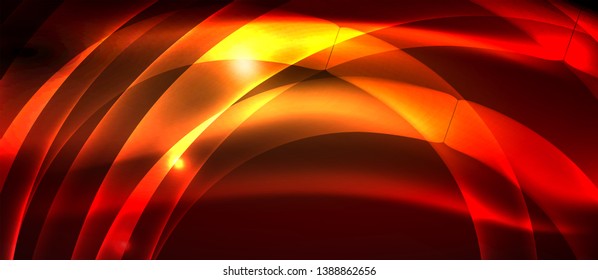 Glowing abstract wave on dark, shiny motion, magic space light. Vector techno abstract background