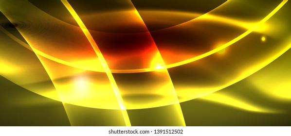 Ola abstracta brillante en movimiento oscuro y brillante, luz espacial mágica. Fondo abstracto Vector Techno