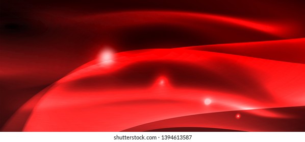 Ola abstracta brillante en movimiento oscuro y brillante, luz espacial mágica. Fondo abstracto Vector Techno