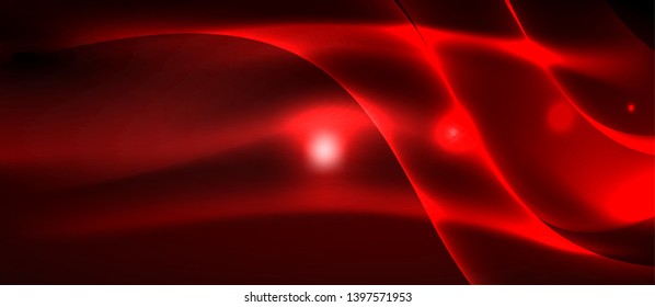 Glowing abstract wave on dark, shiny motion, magic space light. Vector techno abstract background