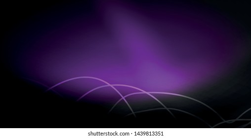 Glowing abstract wave on dark, shiny motion, magic space light. Vector techno abstract background