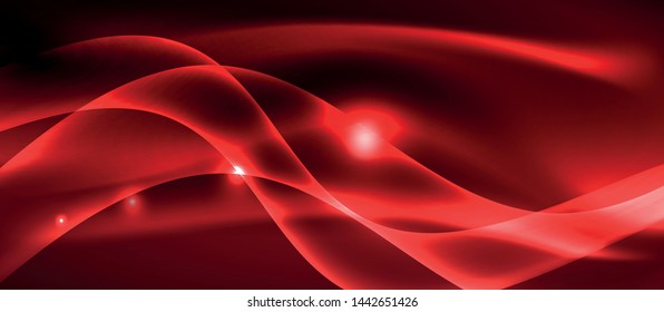 Ola abstracta brillante en movimiento oscuro y brillante, luz espacial mágica. Fondo abstracto Vector Techno