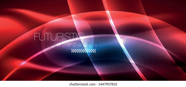 Ola abstracta brillante en movimiento oscuro y brillante, luz espacial mágica. Fondo abstracto Vector Techno