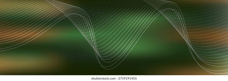 Onda abstracta brillante en movimiento oscuro, brillante, luz mágica del espacio. Fondo abstracto tecno Vector