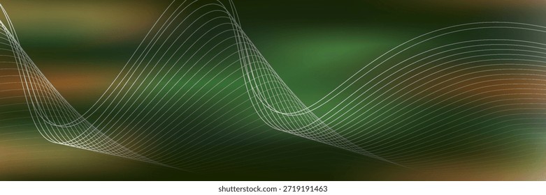 Onda abstracta brillante en movimiento oscuro, brillante, luz mágica del espacio. Fondo abstracto tecno Vector