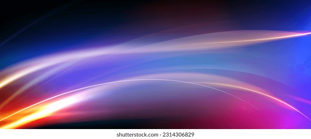 Resplandeciente onda abstracta fondo de presentación. Hermoso resplandor y chispa. Magia de movimiento rápido, rayos de luz horizontales. Resumen de las líneas brillantes de neón fondo futurista.Vector