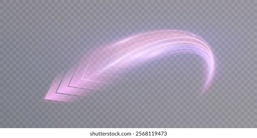 Glowing arrow. Dynamic glow speed directional light with colorful flickering light effects for technology design and effects in games and web design.	
