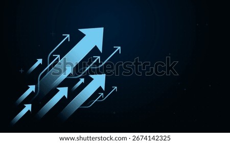 The Glowing arrows stream forward with speed and precision, representing momentum, innovation, and the drive to achieve new goals vector