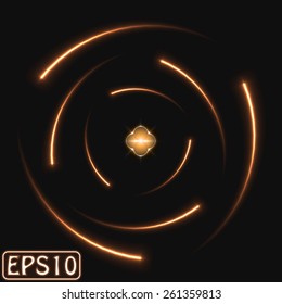 glowing atom model. (nine electron version)