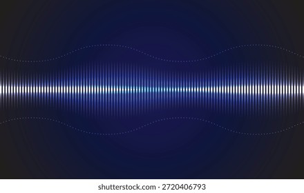Plano de fundo da tecnologia de frequência de som de forma de onda de áudio brilhante. Ilustração da tecnologia de ondas sonoras da música abstrata