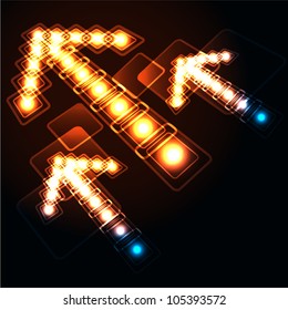 Glowing background with arrows