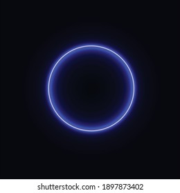 Glowing background with blue neon circle. Abstraction for your ad and banner.