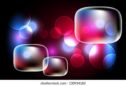 Glowing background with bubbles
