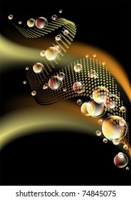 Glowing background with bubbles