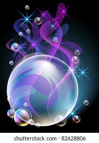 Glowing background with bubbles