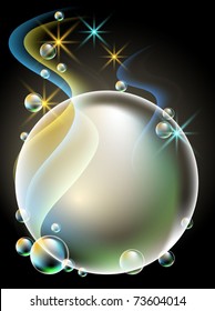 Glowing background with bubbles and stars