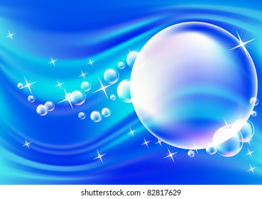 Glowing background with bubbles and stars