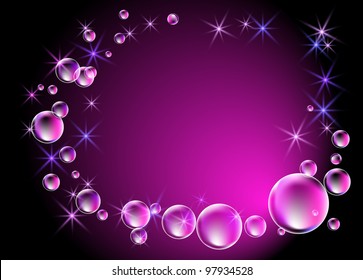 Glowing background with bubbles and stars