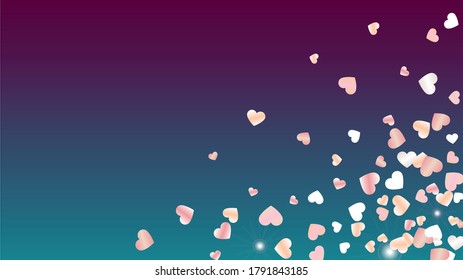 Glowing Background with Confetti of Glitter Particles. St. Valentine Day. Holiday pattern. Light Spots. Explosion of Confetti. Glitter Vector Illustration. Design for Invitation.