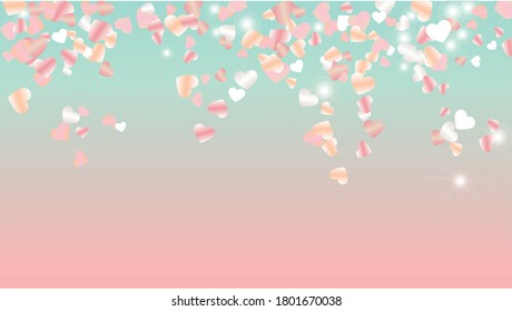 Glowing Background with Confetti of Glitter Particles. St. Valentine Day. Celebration pattern. Light Spots. Explosion of Confetti. Glitter Vector Illustration. Design for Poster.