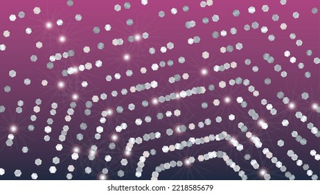 Glowing Background with Confetti of Glitter Particles. Sparkle Lights Texture. New Year pattern. Light Spots. Star Dust. Explosion of Confetti. Design for Print.