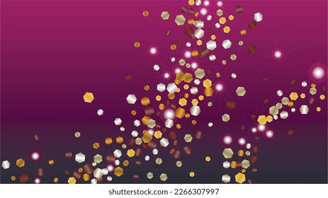 Glowing Background with Confetti of Glitter Particles. Sparkle Lights Texture. Holiday pattern. Light Spots. Star Dust. Explosion of Confetti. Design for Card.