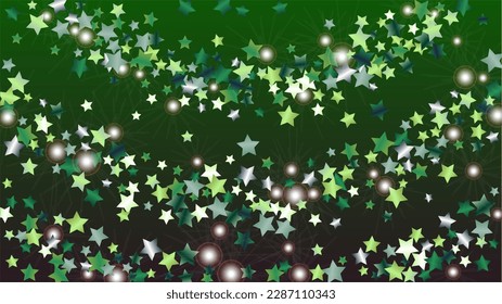 Glowing Background with Confetti of Glitter Particles. Sparkle Lights Texture. New Year pattern. Light Spots. Star Dust. Explosion of Confetti. Design for Banner.