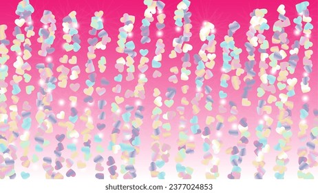Glowing Background with Confetti of Glitter Particles. St. Valentine Day. Birthday pattern. Light Spots. Explosion of Confetti. Glitter Vector Illustration. Design for Sale.